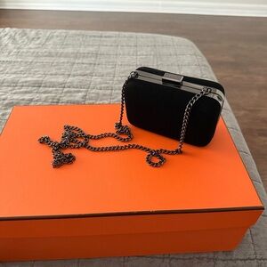 Elegant Black Clutch Bag velvet